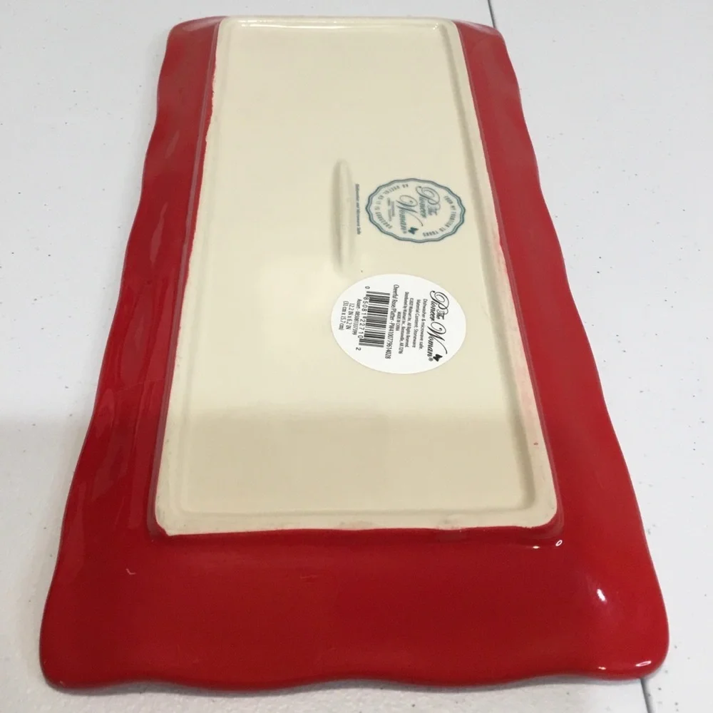 The Pioneer Woman Red and Pink Floral Ceramic Serving Platter